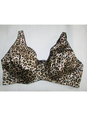 DELTA BURKE Satin Leopard Bra - 44DD